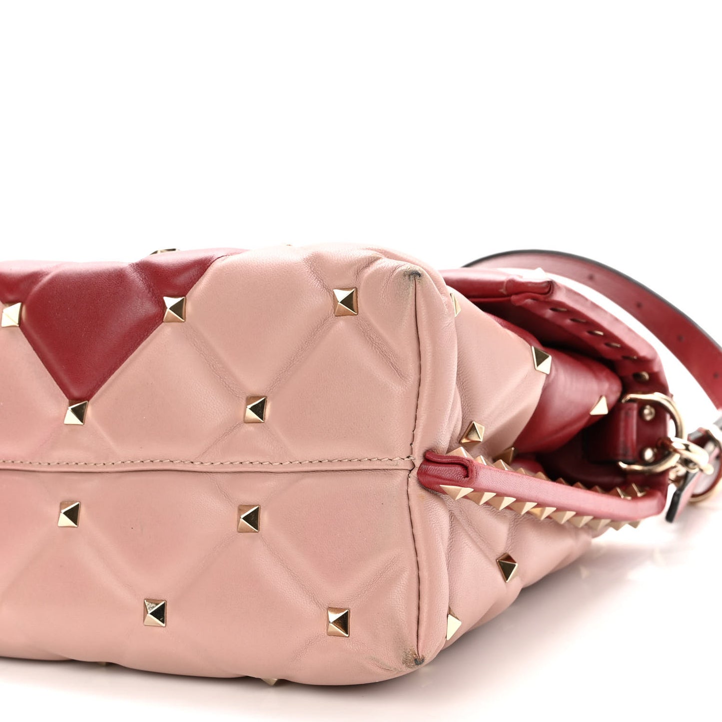 Nappa Medium Candystud Top Handle Bag Poudre Rubino
