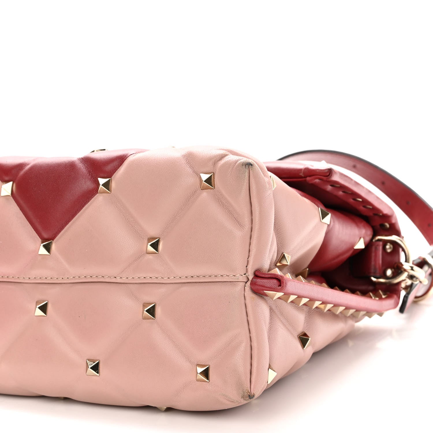 Valentino Garavani Nappa Medium Candystud Top Handle Bag Poudre Rubino 9 of 15