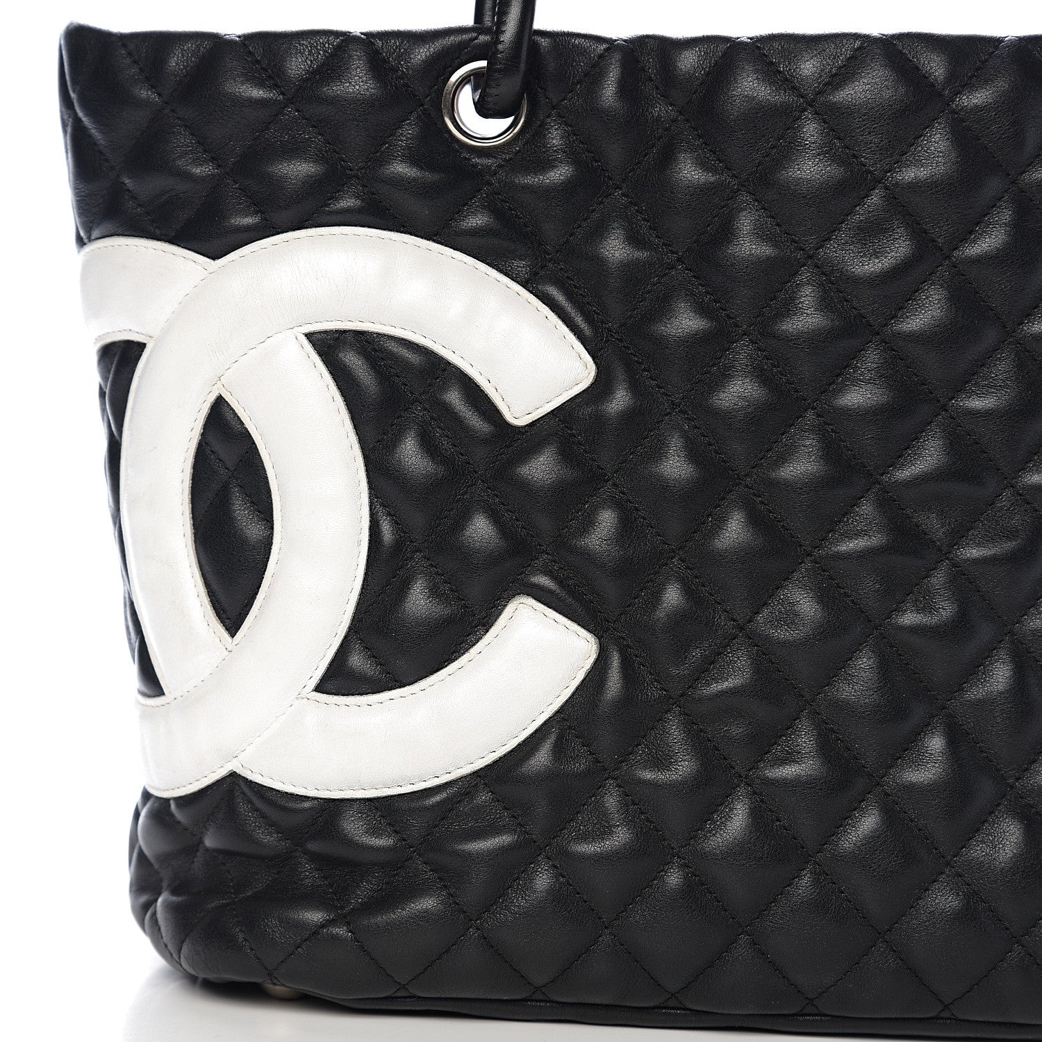 Chanel Calfskin Quilted Large Cambon Tote Black White 11 of 11