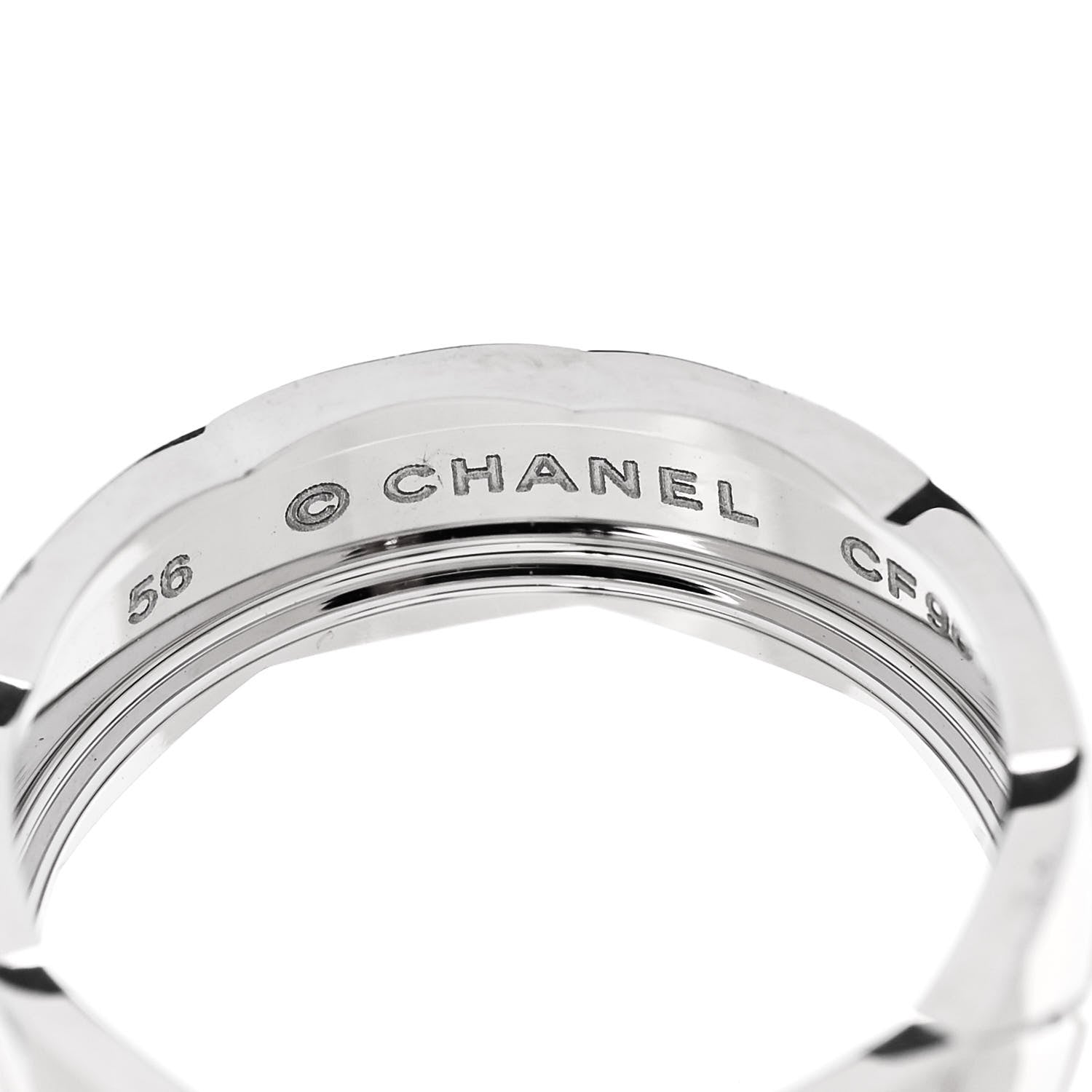 Chanel 18K White Gold Small Coco Crush Ring 56 7.5 4 of 6