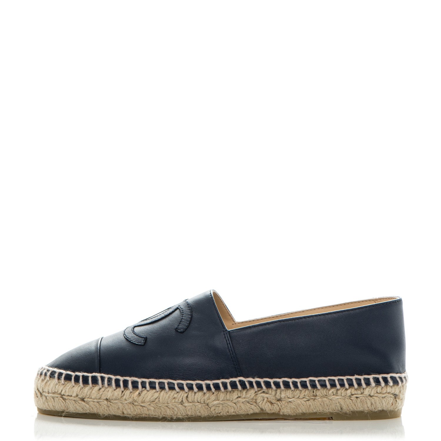 Chanel Lambskin CC Espadrilles 37 Dark Navy 1 of 7