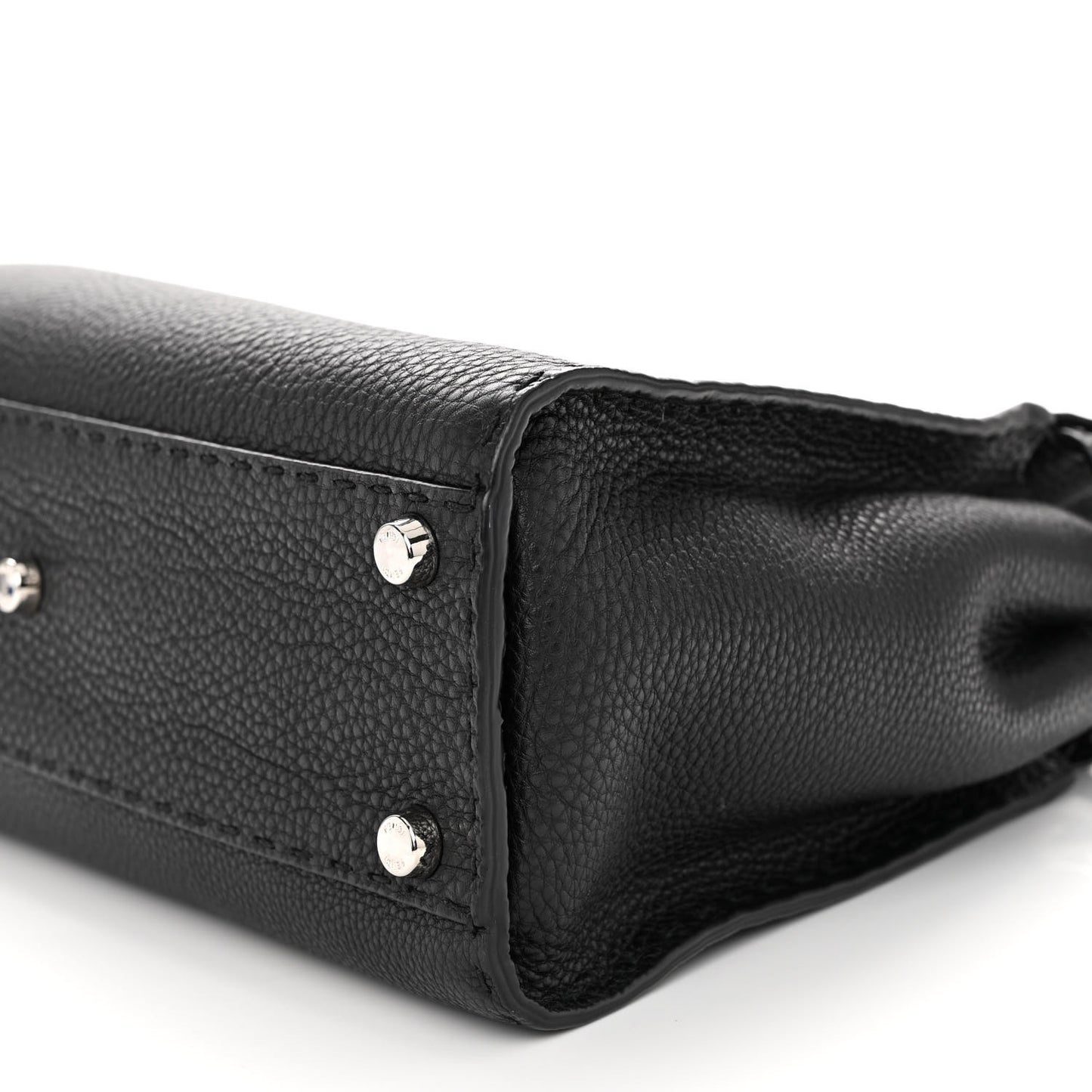 Cuoio Romano Alcantara Selleria Medium Peekaboo Iconic Satchel Black Mou Fallad