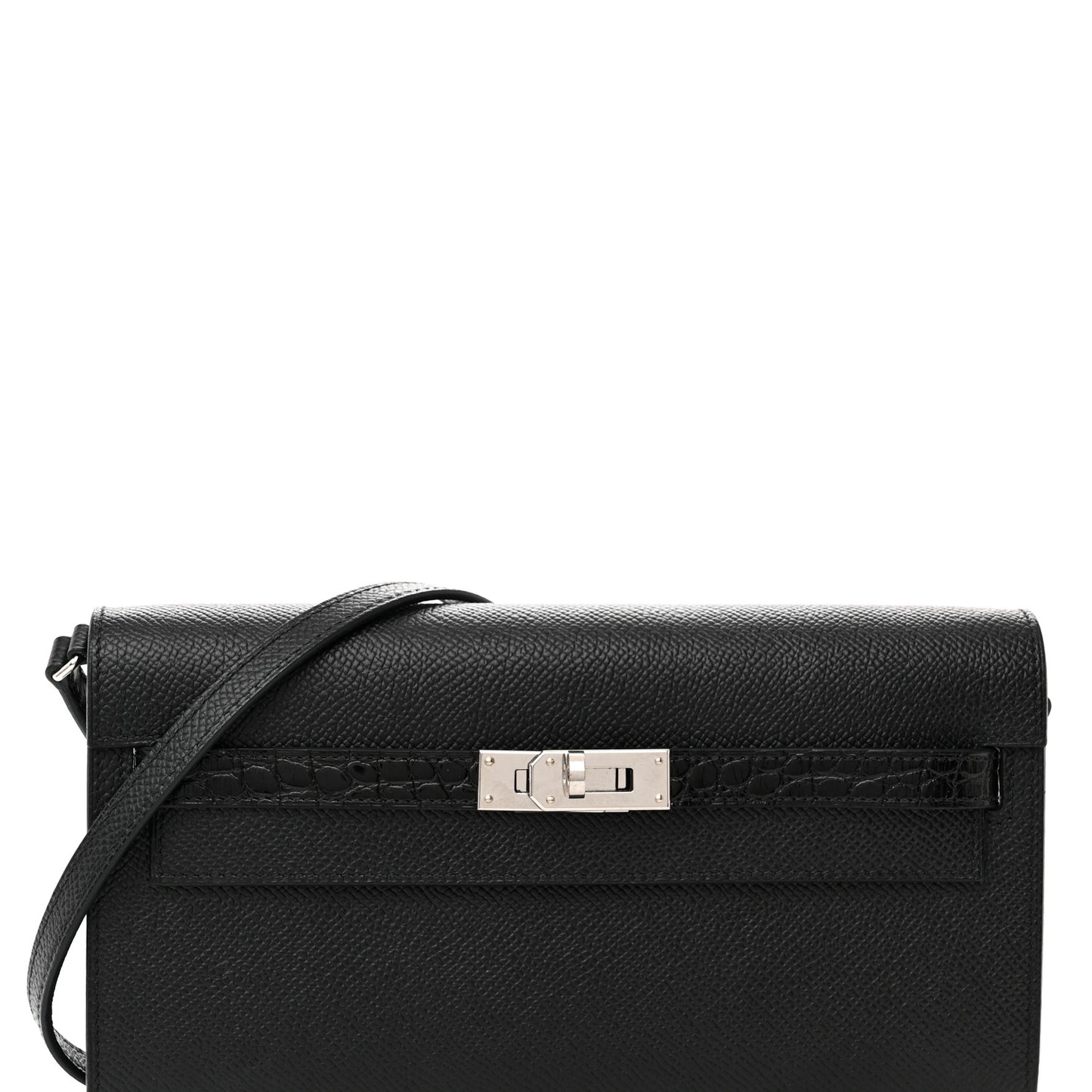 Epsom Matte Alligator Touch Kelly Wallet To Go Black