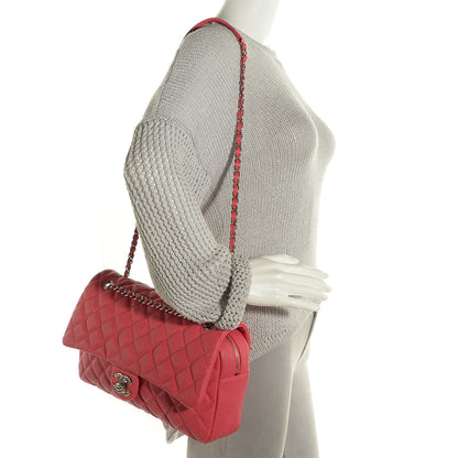 Chanel Caviar Quilted Jumbo Easy Flap Coral 2 of 9