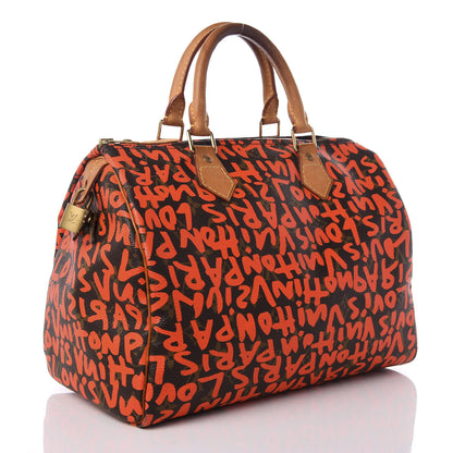 Louis Vuitton Monogram Graffiti Speedy 30 Orange 2 of 8