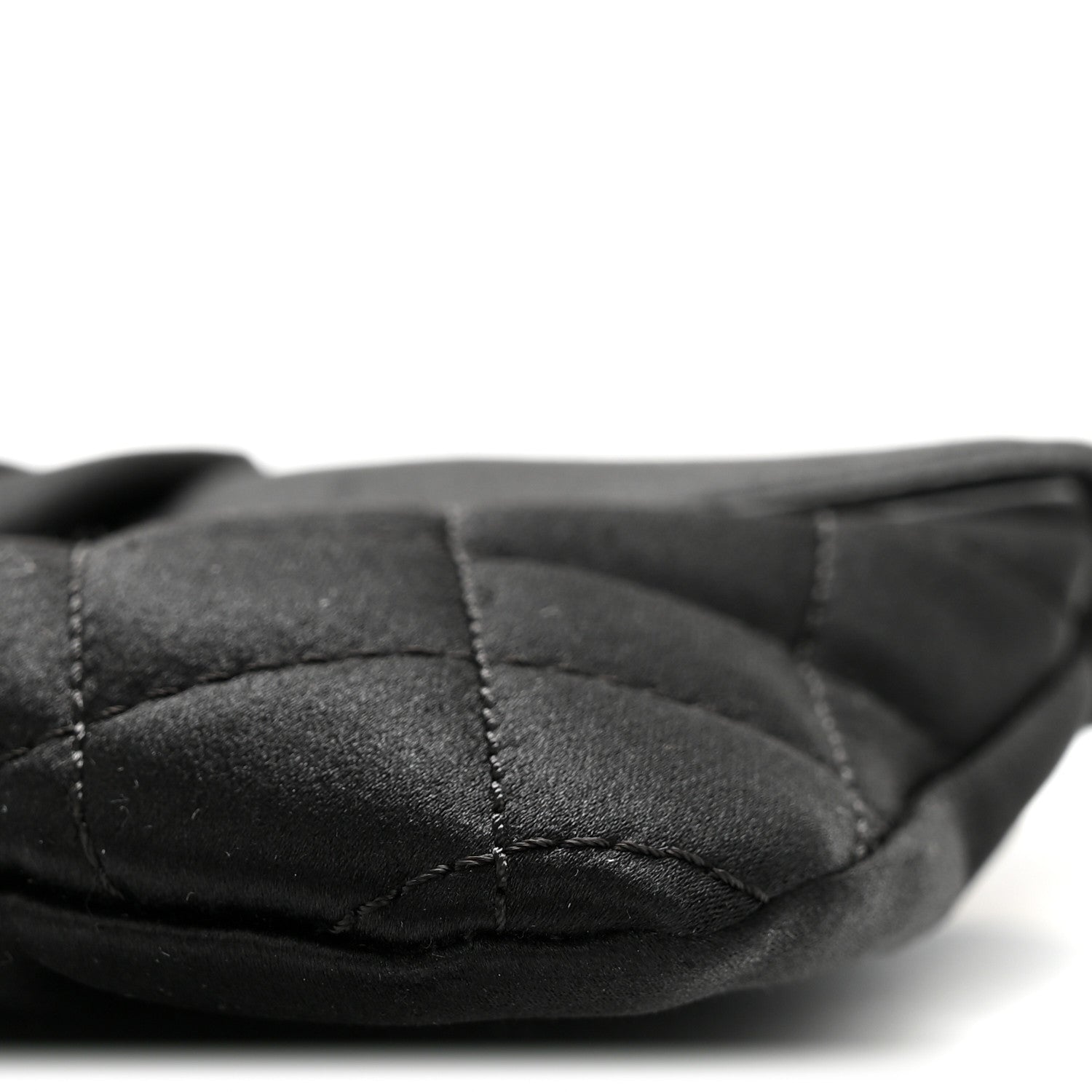 Chanel Satin Quilted Flap Clutch Black 10 of 14