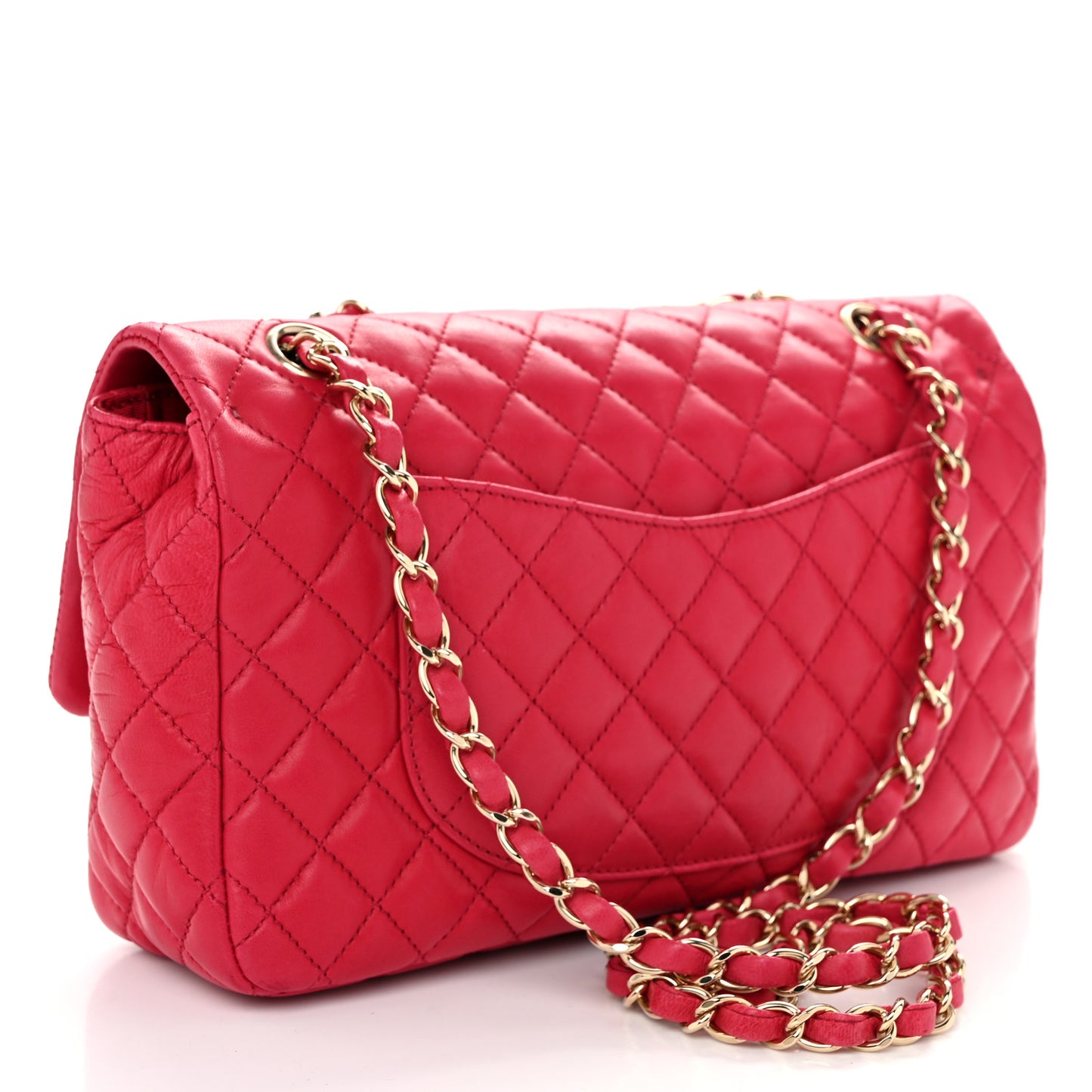 Lambskin Quilted Valentine Charms Medium Flap Red