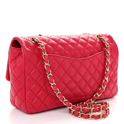 Chanel Lambskin Quilted Valentine Charms Medium Flap Red 3 of 10