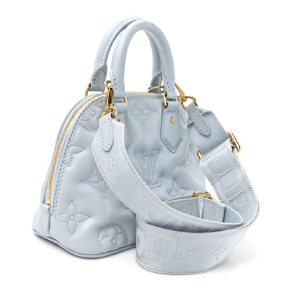 Louis Vuitton Calfskin Bubblegram Alma BB Ice Blue 3 of 10