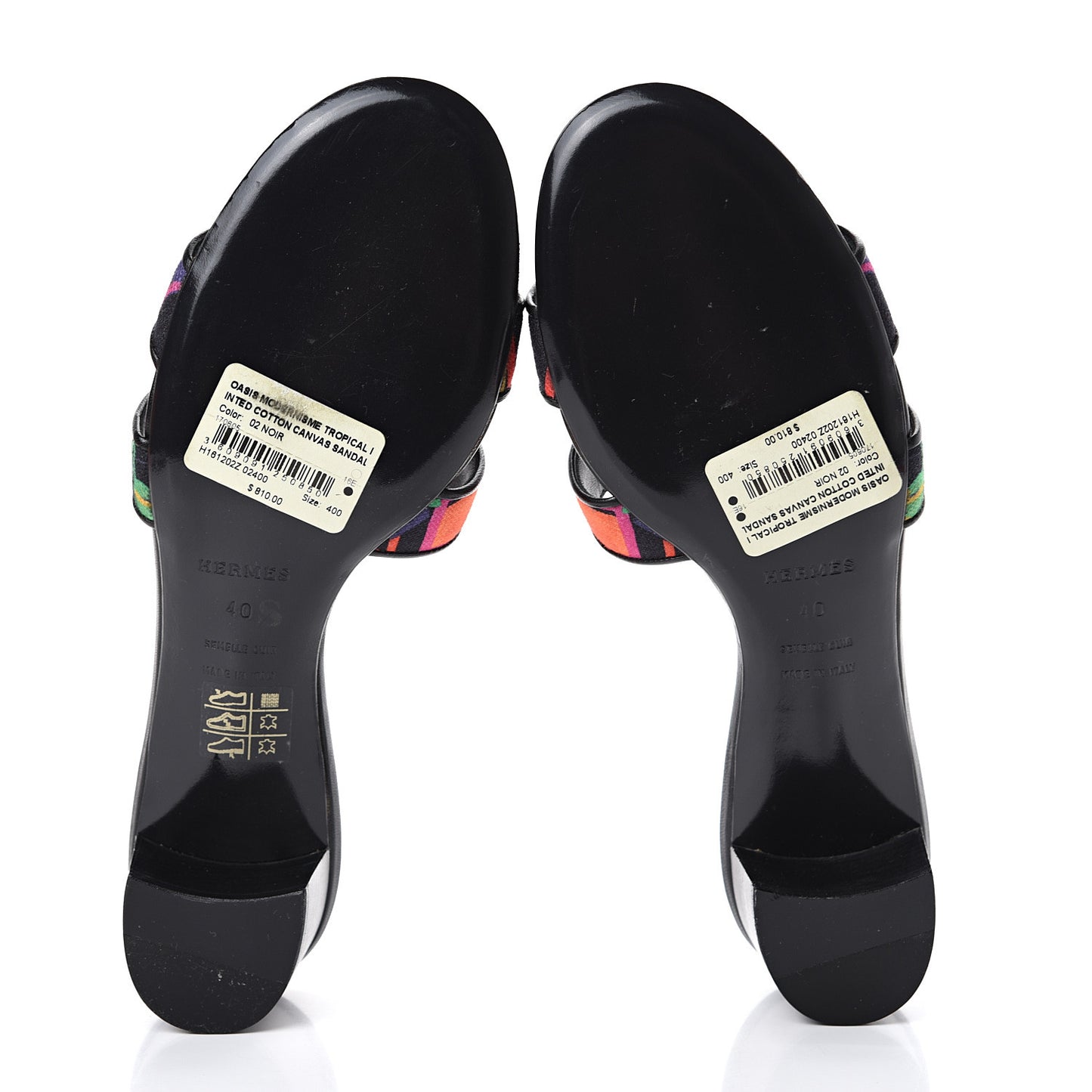 Cotton Canvas Tropical Modernisme Oasis Sandals 40 Black