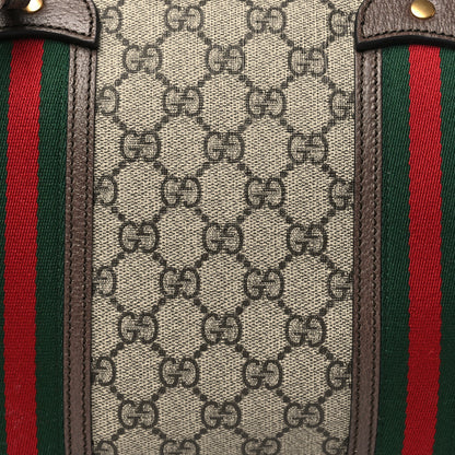 Gucci GG Supreme Monogram Textured Dollar Calfskin Web Small Duffle Bag Beige Ebony 8 of 10