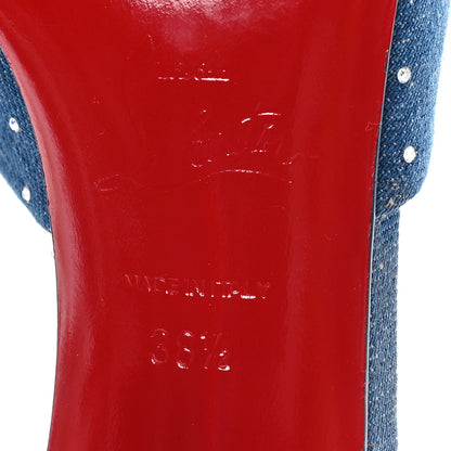 Christian Louboutin Denim Strass Me Dolly 100mm Sandals 38.5 Blue 7 of 8