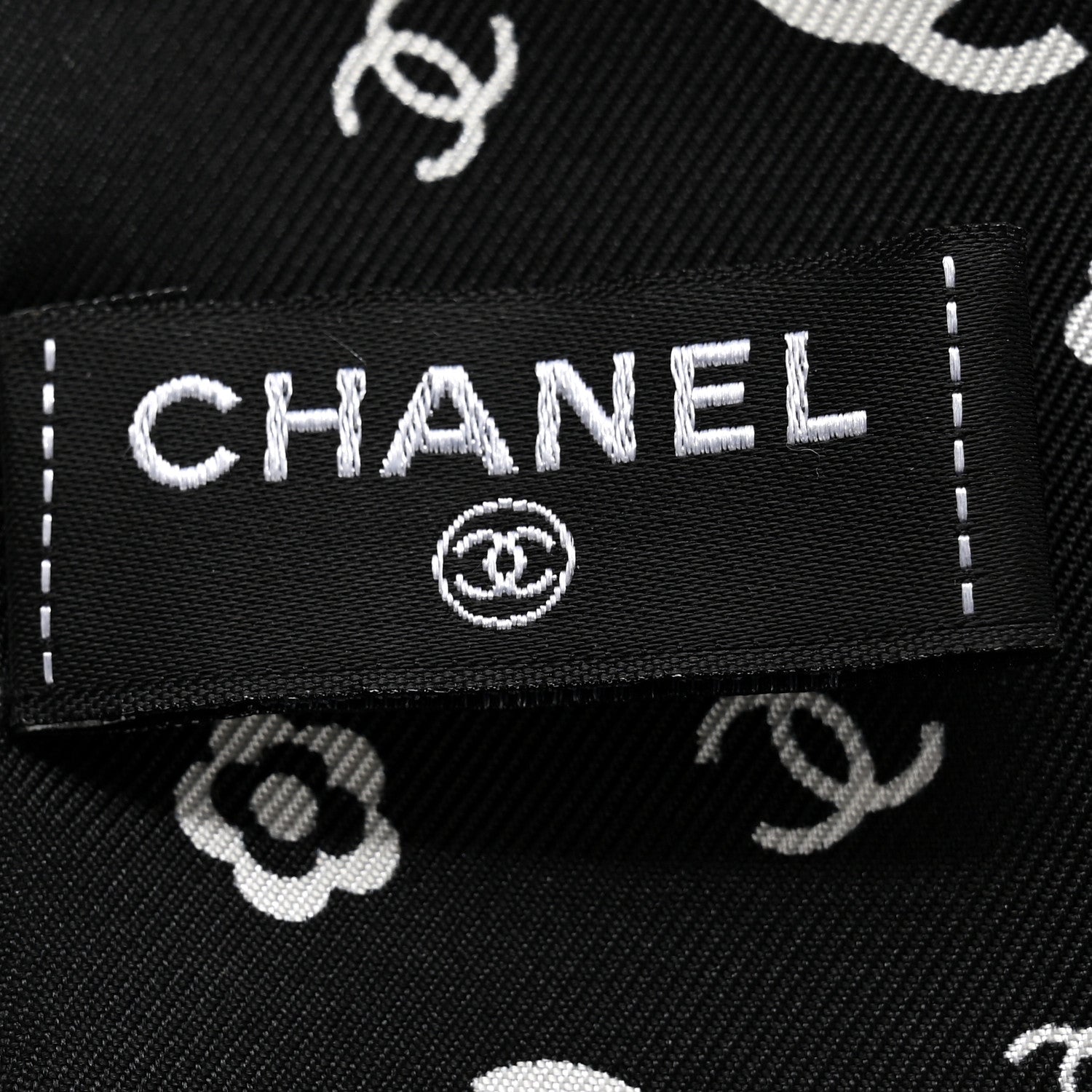 Chanel Silk CC Charms Slim Bandeau Scarf Black White Pink 3 of 3