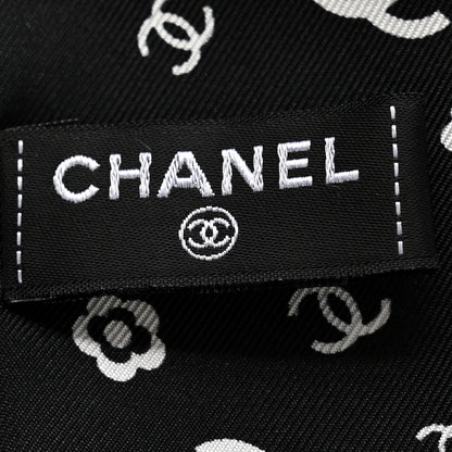 Chanel Silk CC Charms Slim Bandeau Scarf Black White Pink 3 of 3