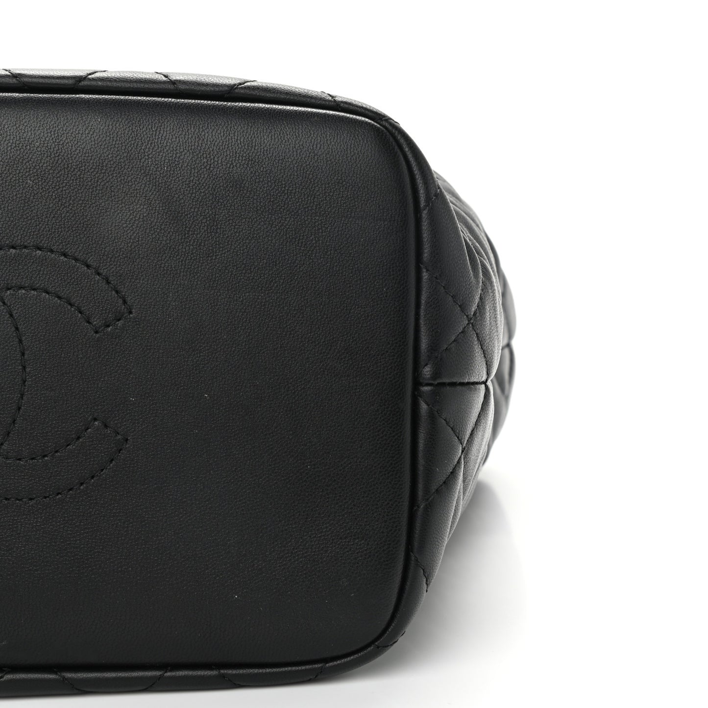 Lambskin Quilted Large Perfect Meeting Hobo Black