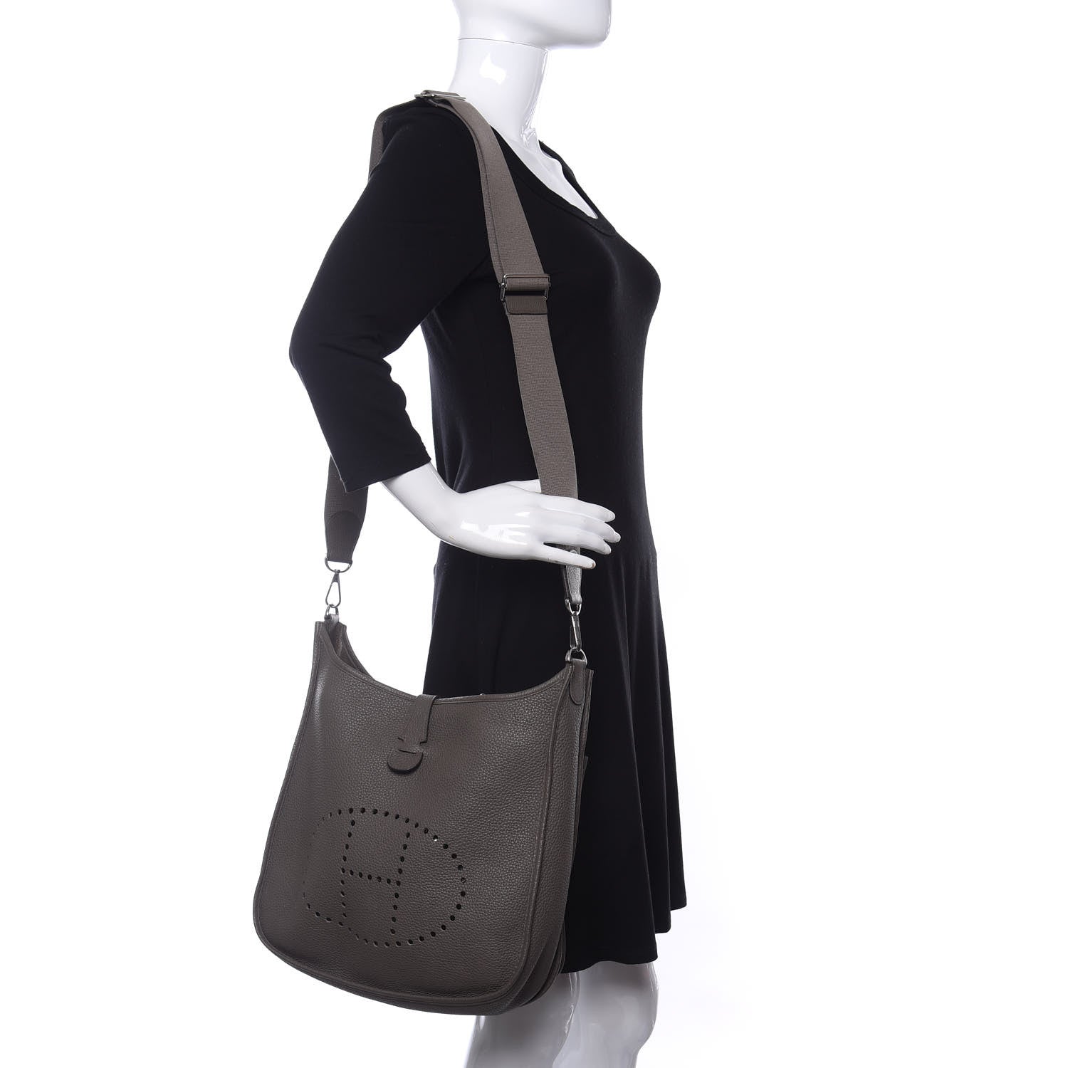 Hermes Taurillon Clemence Evelyne III GM Etain 2 of 10