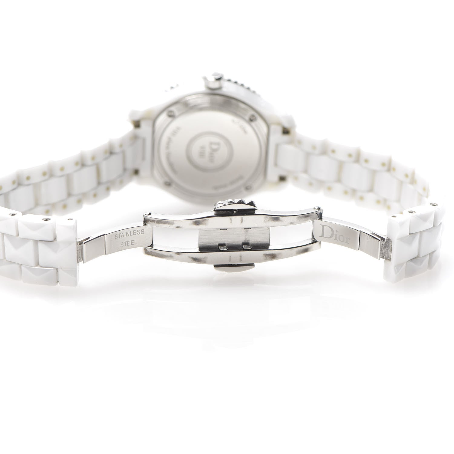 Christian Dior Stainless Steel Ceramic Diamond Bezel Mother of Pearl 28mm Dior VIII Quartz Watch White 6 of 6