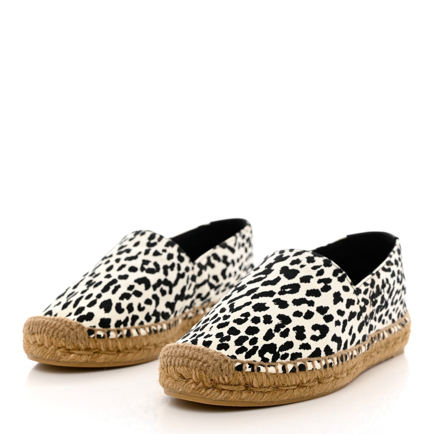 Canvas Leopard Print Espadrilles 37.5 Latte Black