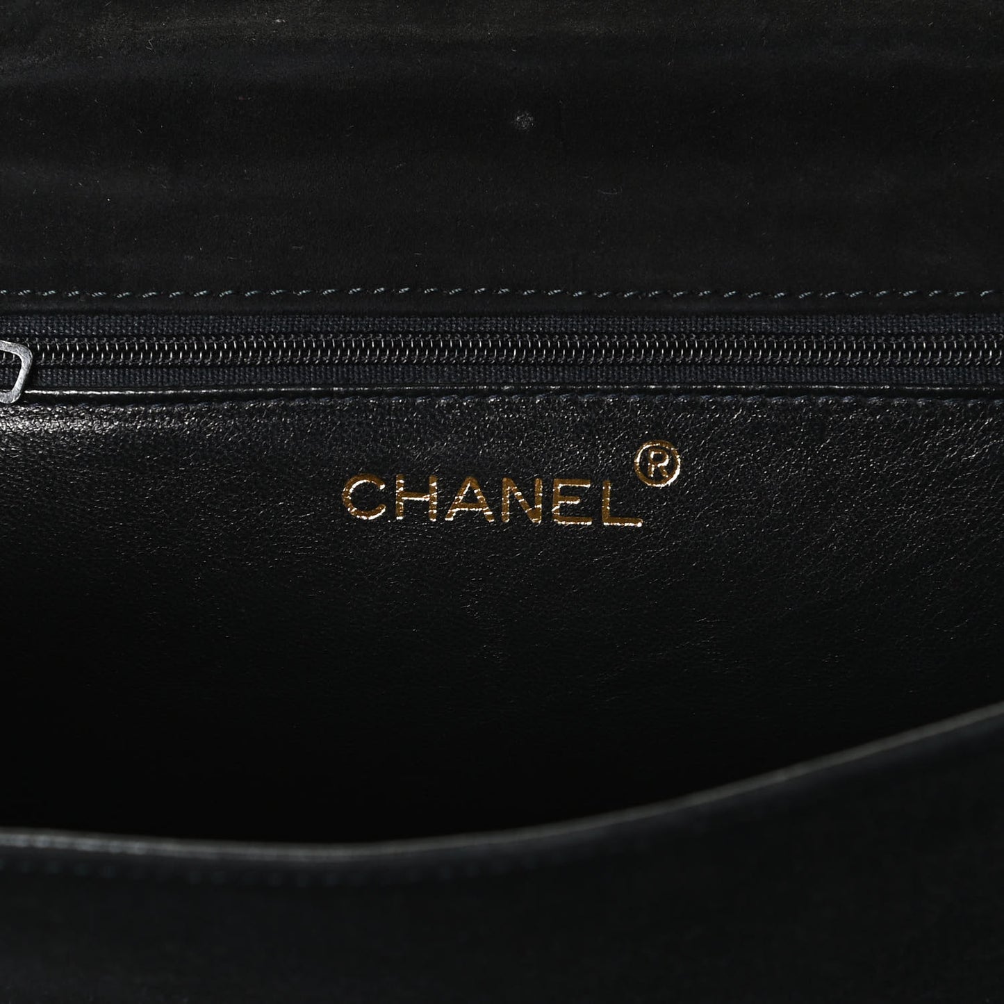 Suede CC Envelope Small Flap Black