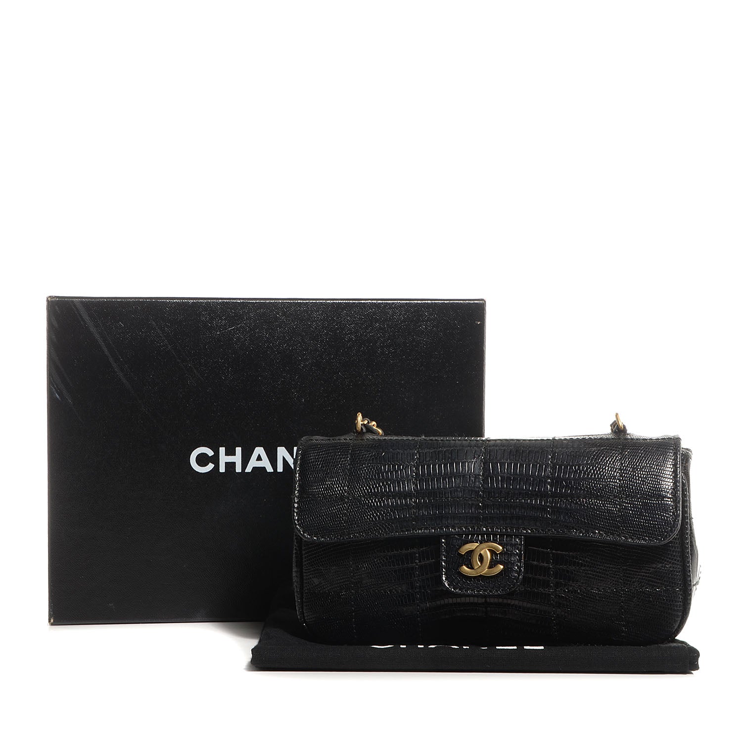 Chanel Lizard Square Quilted Extra Mini Flap Black 9 of 9