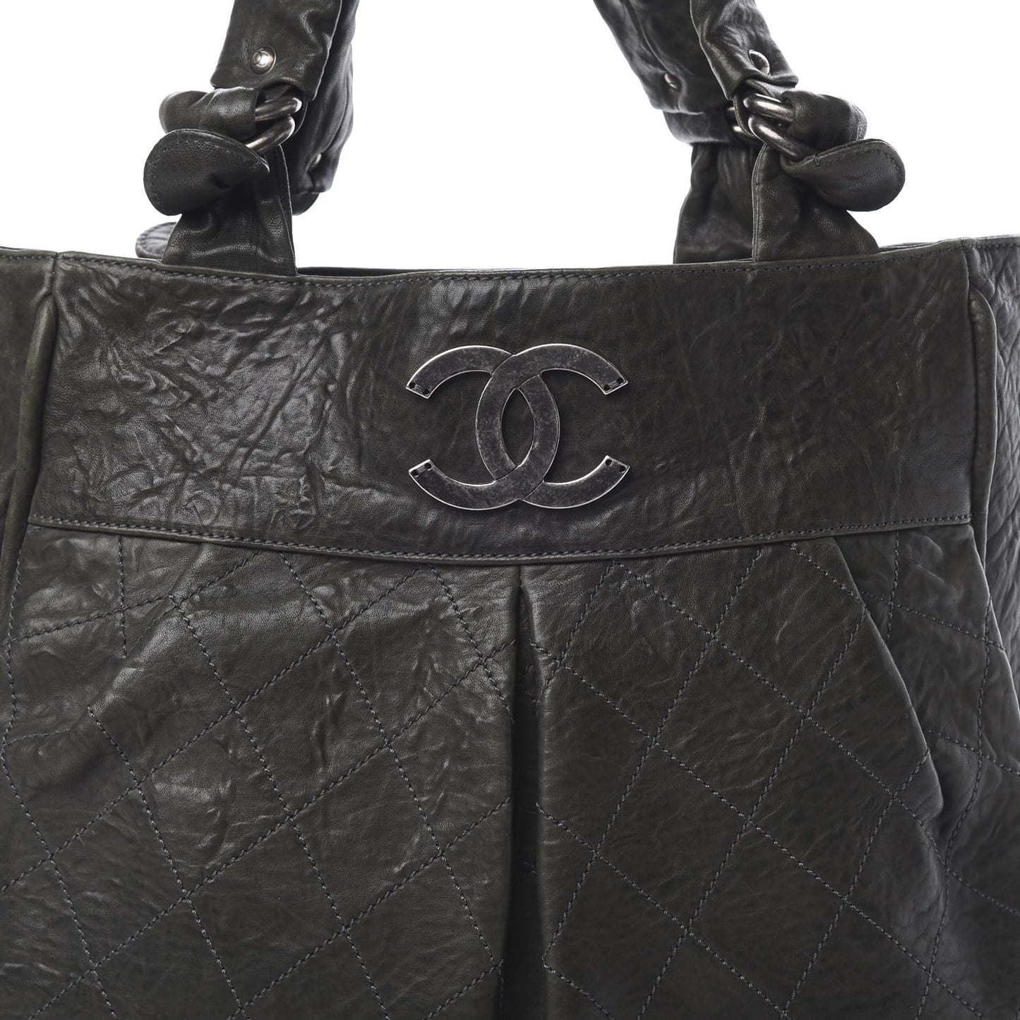 Distressed Lambskin Le Marais Tote Green