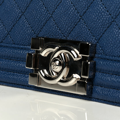 Chanel Caviar Quilted Medium Boy Flap Dark Blue 7 of 8