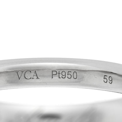 Van Cleef & Arpels Platinum Tendrement Signature Wedding Band Ring 59 8.75 4 of 5