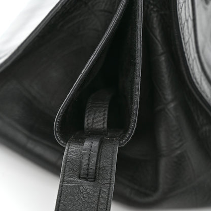 Celine Calfskin Crocodile Embossed Medium Phantom Luggage Black 12 of 14