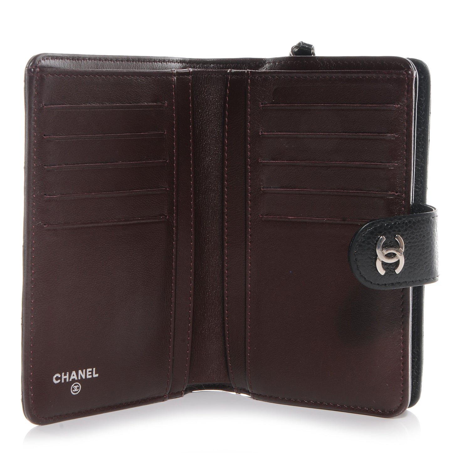 Caviar Quilted Zip Pocket Wallet Black