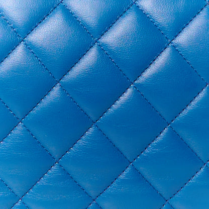 Chanel Lambskin Quilted Large Classic Shopping Tote Blue 9 of 11