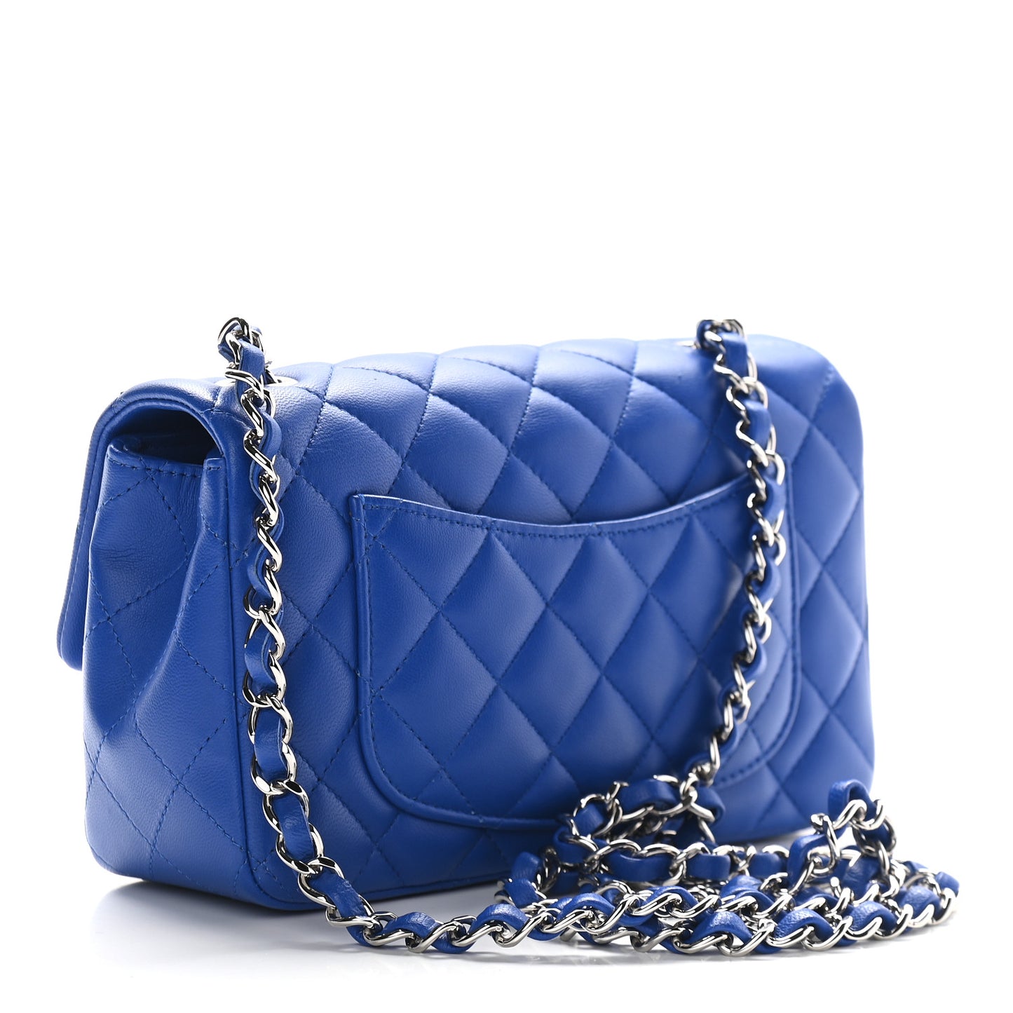Lambskin Quilted Mini Rectangular Flap Royal Blue