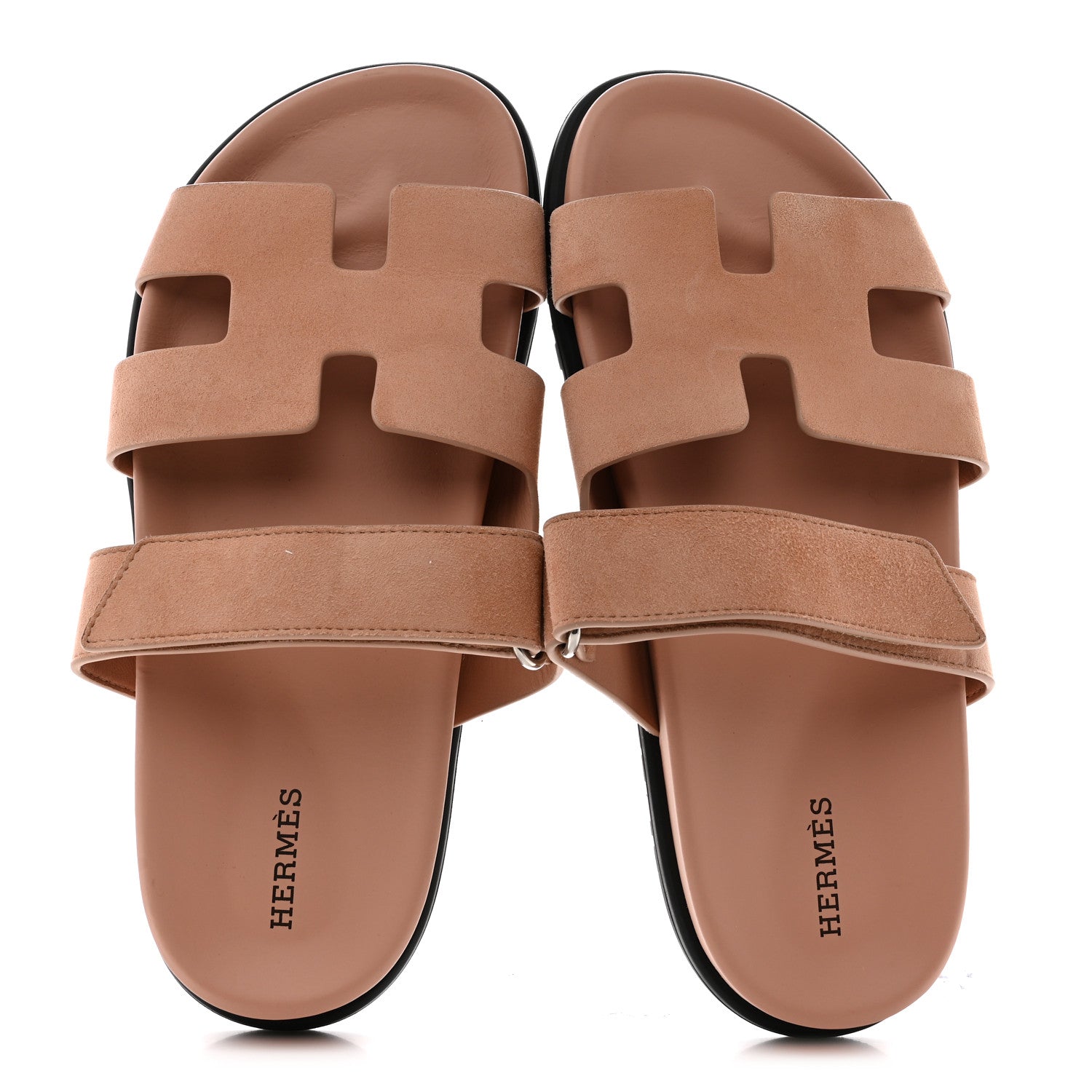 Hermes Suede Goatskin Womens Chypre Sandals 38 Nude 2 of 9