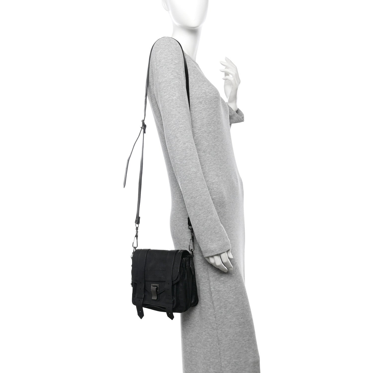 Proenza Schouler Lambskin PS1 Pouch Messenger Black 2 of 11