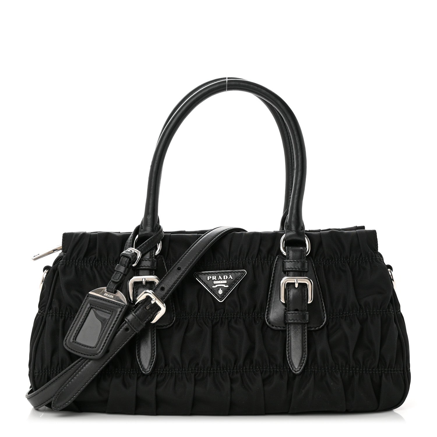 Prada Tessuto Nylon Gaufre Shopping Satchel Black 1 of 14