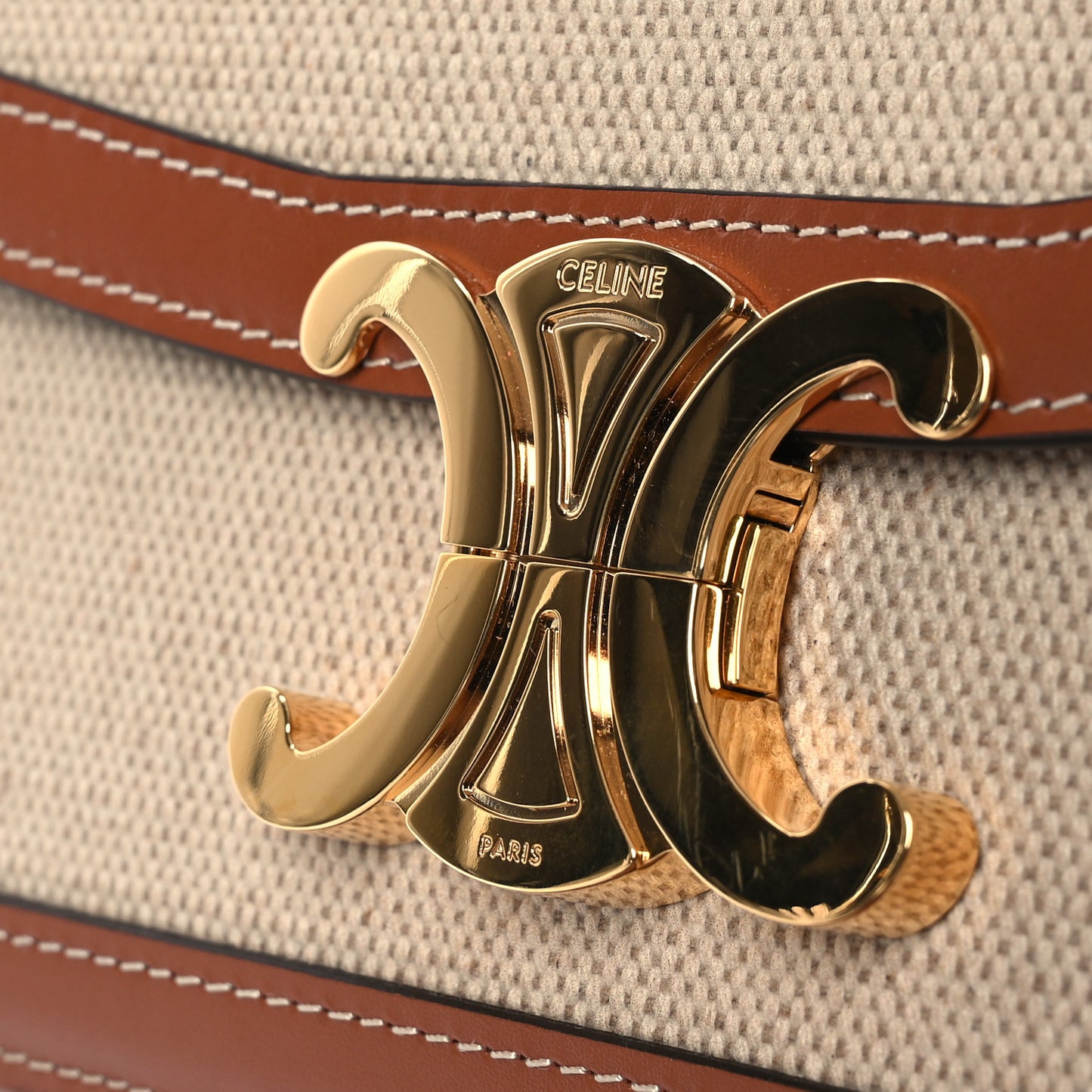 Textile Natural Calfskin Teen Triomphe White Tan