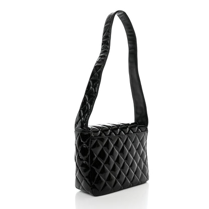 Chanel Patent Quilted Shoulder Flap Bag Black 3 of 10