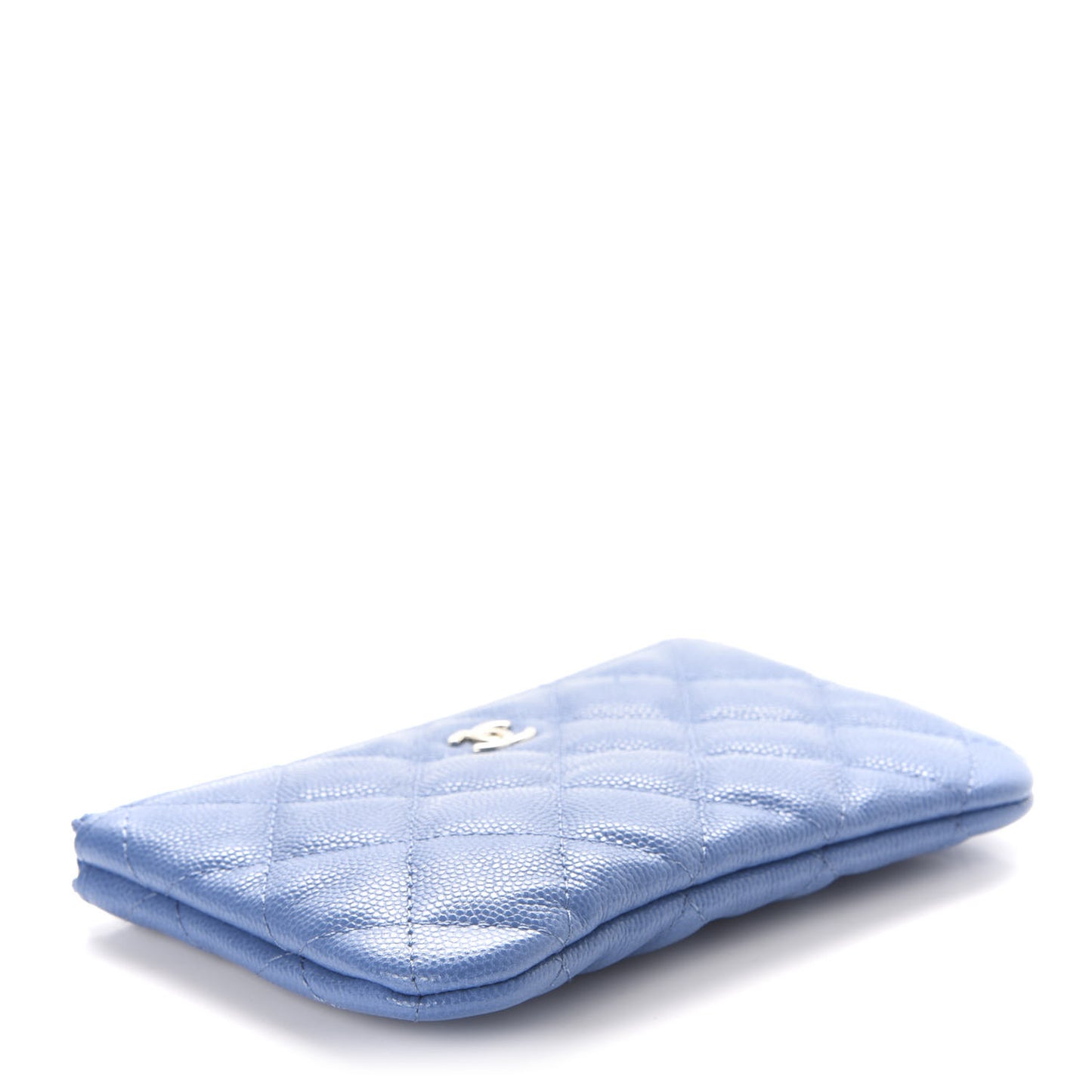 Caviar Quilted Small Cosmetic Case Blue