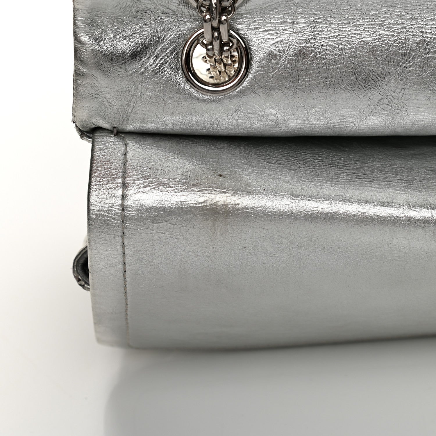 Chanel Metallic Aged Calfskin Quilted 2.55 Reissue 227 Flap Silver 15 of 20