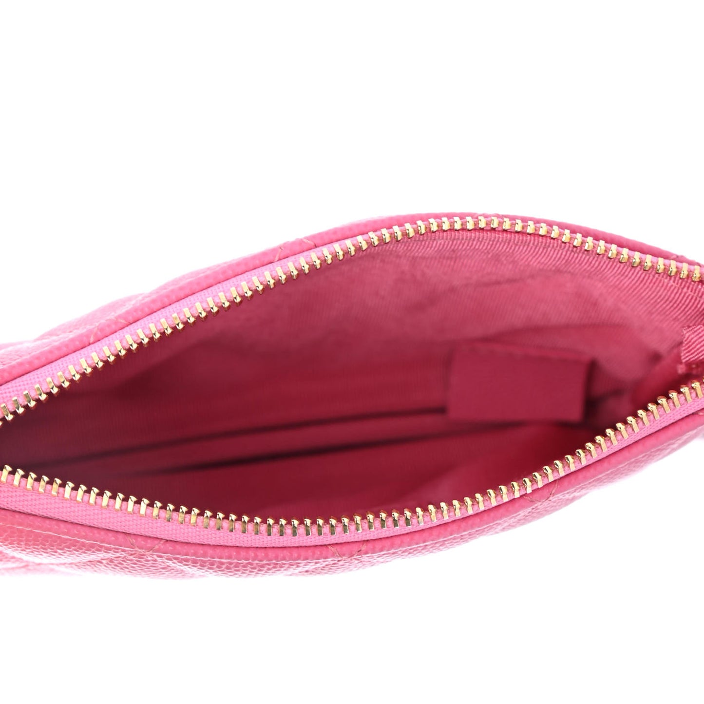 Caviar Quilted Small Cosmetic Case Pink