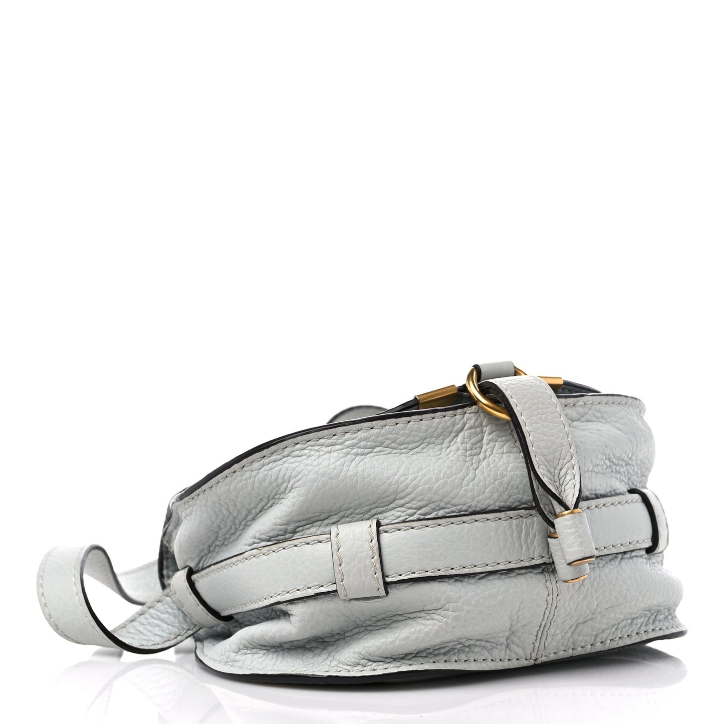 Calfskin Mini Marcie Round Crossbody Bag Faded Blue