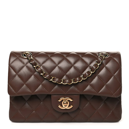 Chanel Lambskin Quilted Small Double Flap Dark Brown 1 of 10