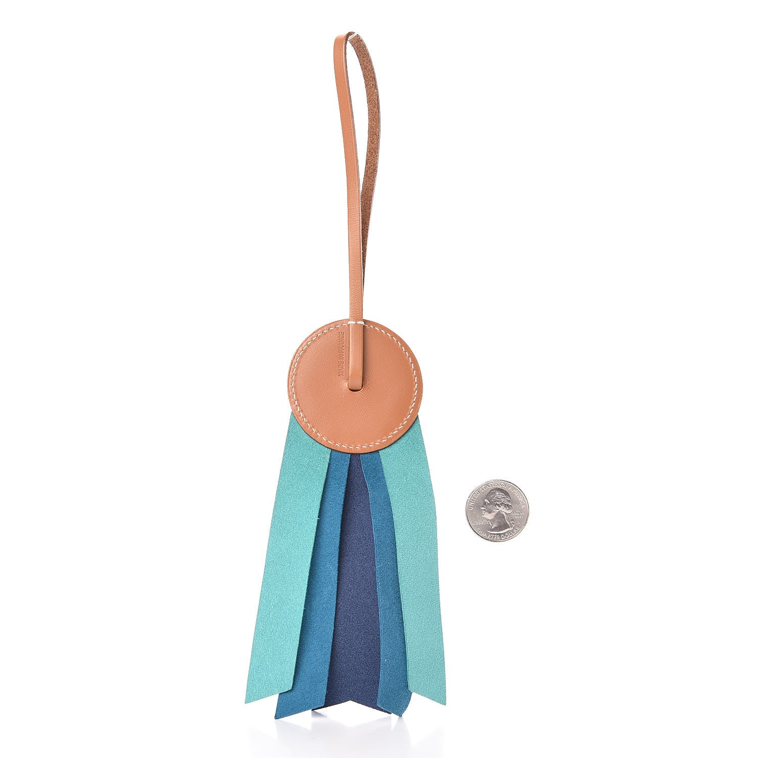 Hermes Vache Hunter Milo Lambskin Paddock Flot Bag Charm Bleu de Malte Bleu Izmir Lagon 2 of 3