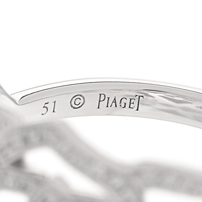 Piaget 18K White Gold Diamond .55ct Rose Ring 51 5.75 4 of 6