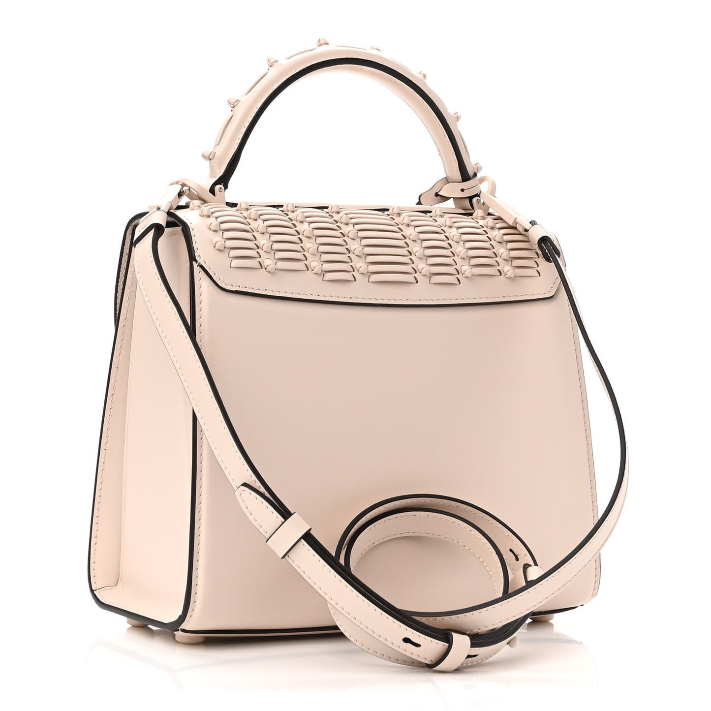 Smooth Calfskin Woven Small Boxyz Bone