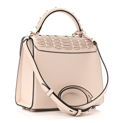 Salvatore Ferragamo Smooth Calfskin Woven Small Boxyz Bone 3 of 9