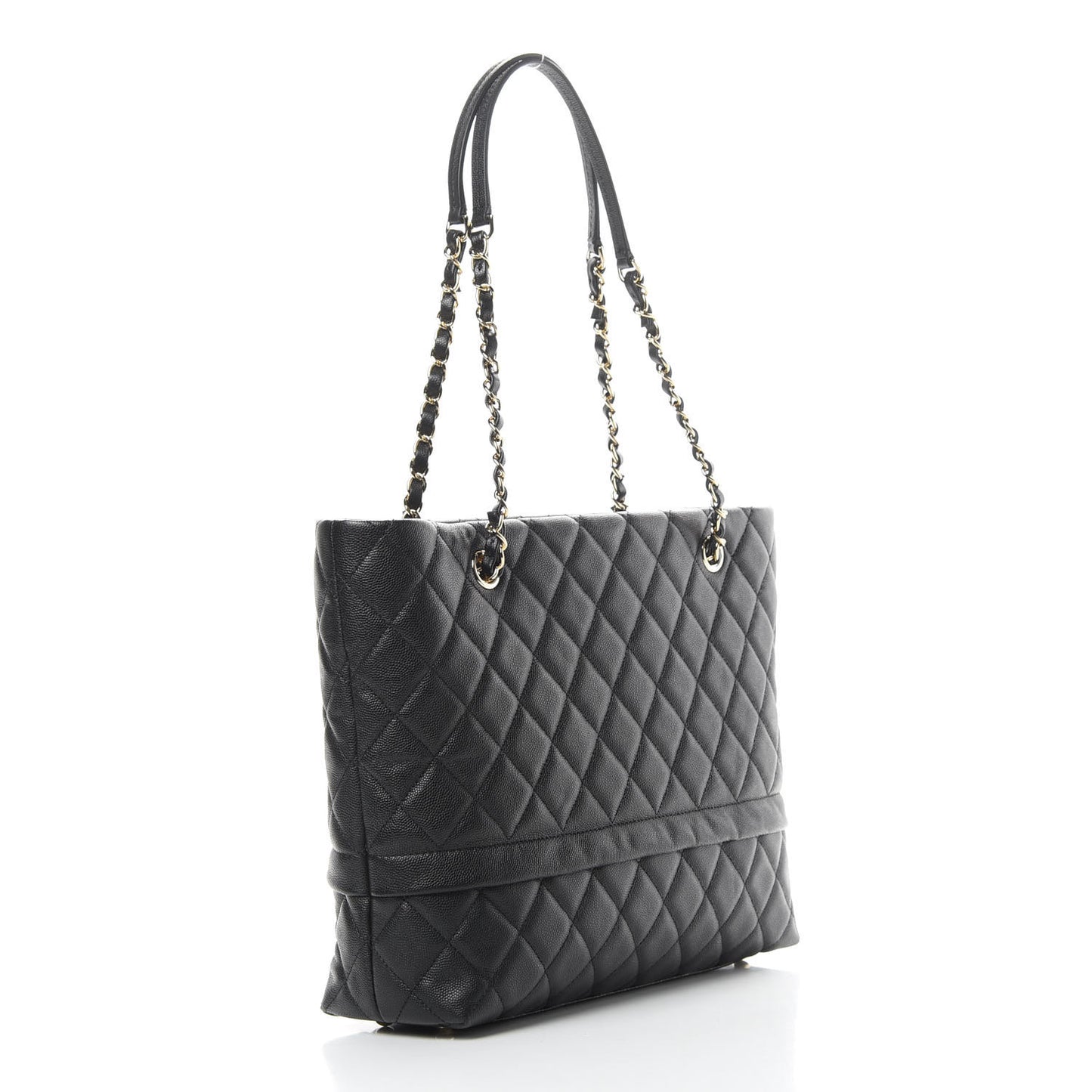 Caviar Quilted Rolled Up Tote Black