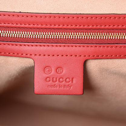 Gucci GG Supreme Monogram Blooms Medium Zippered Bucket Tote Beige Blue Navy Hibiscus Red 6 of 9