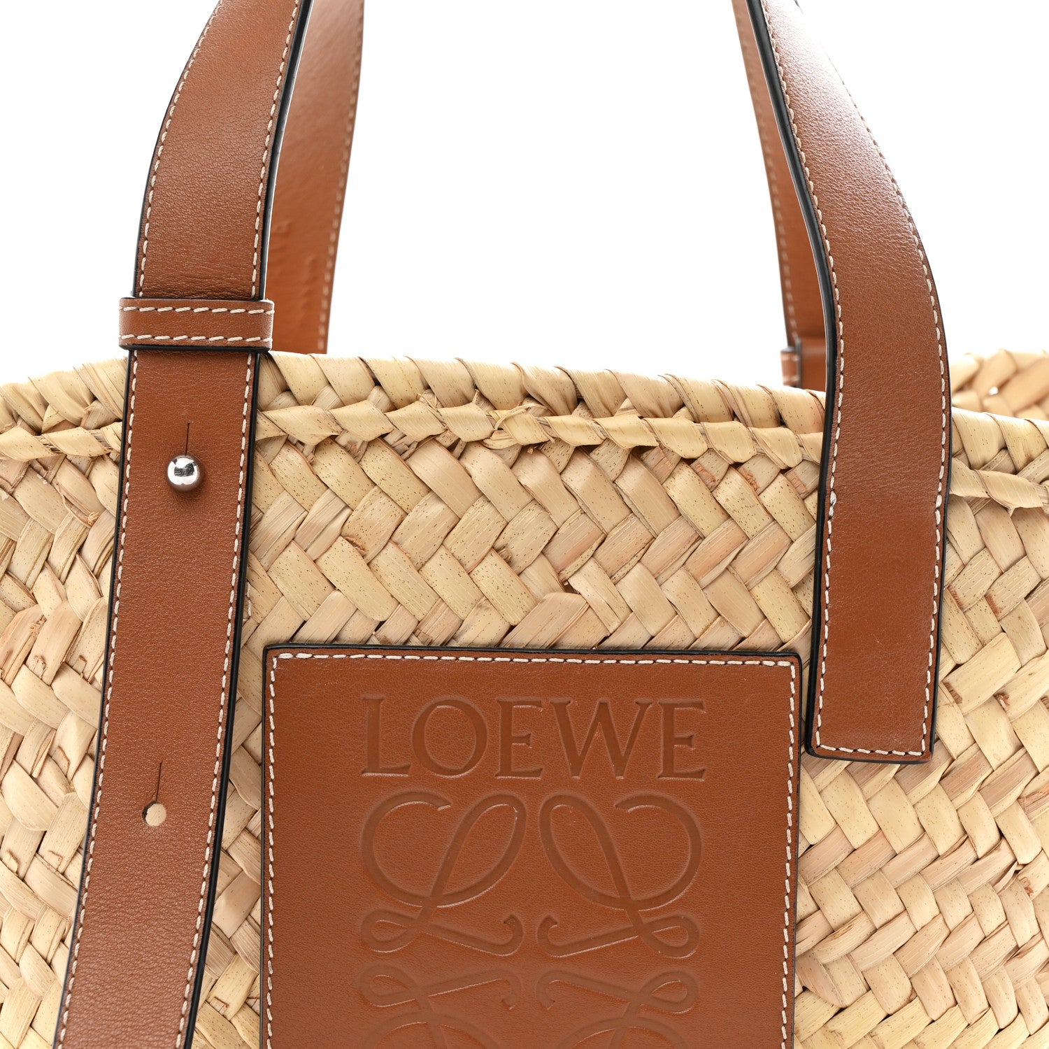 Loewe Raffia Basket Tote Bag Natural Tan 8 of 10