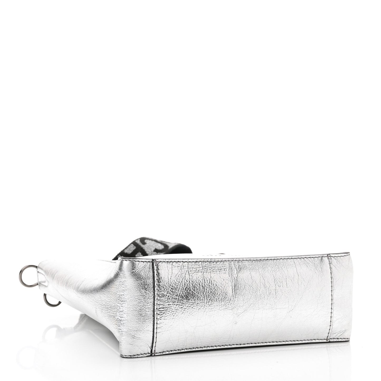 Metallic Eco Alter Nappa Perforated Logo Mini Crossbody Silver