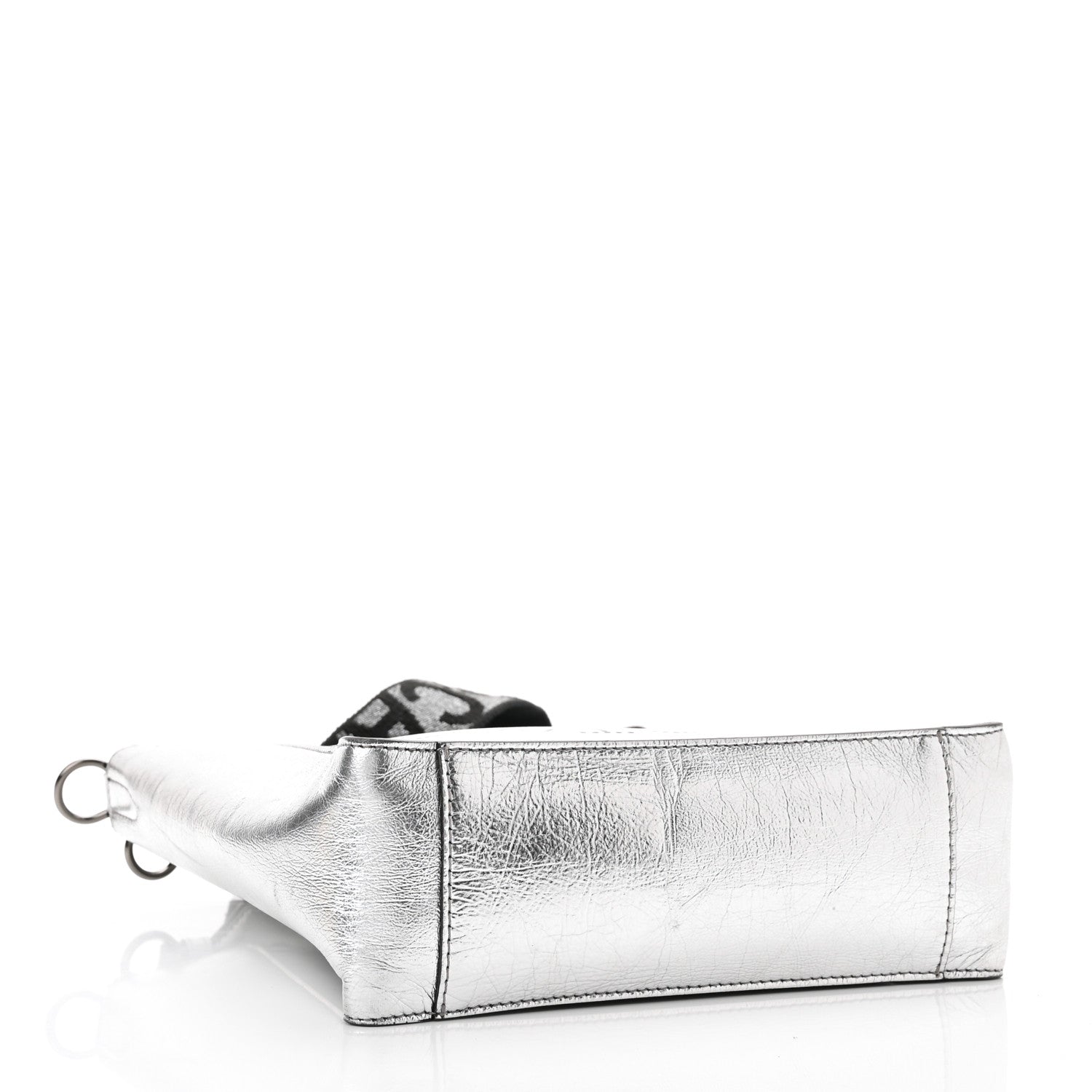 Stella McCartney Metallic Eco Alter Nappa Perforated Logo Mini Crossbody Silver 4 of 9
